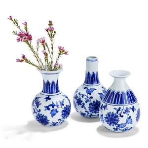 Assorted Tiny Blue & White Vases