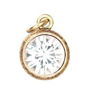 Gold or Silver Crystal Birthstone Charms Multiple Colors