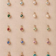 Gold or Silver Crystal Birthstone Charms Multiple Colors