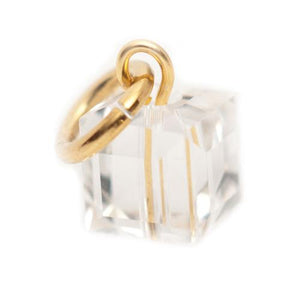 Gold or Silver Square Birthstone Charms Multiple Colors