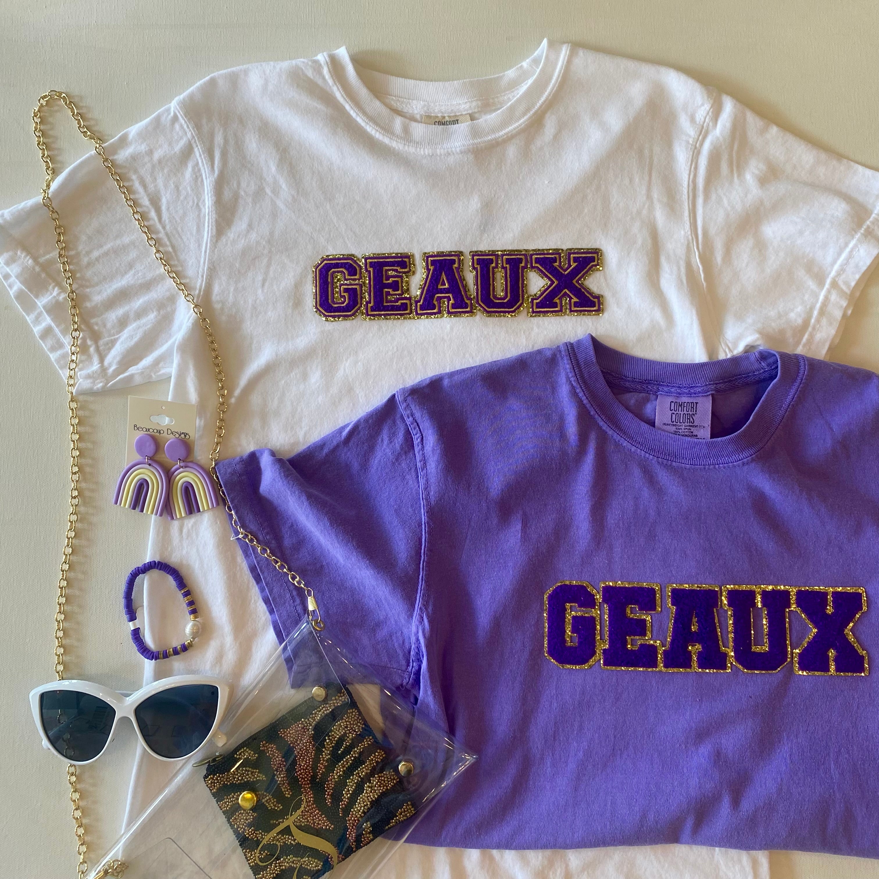 Geaux Fitted T-shirt Graphic Tee Louisiana College Team 