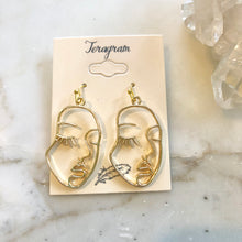 Load image into Gallery viewer, Gold &quot;Best Face Forward&quot; Drop Earrings
