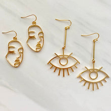 Load image into Gallery viewer, Gold &quot;Best Face Forward&quot; Drop Earrings

